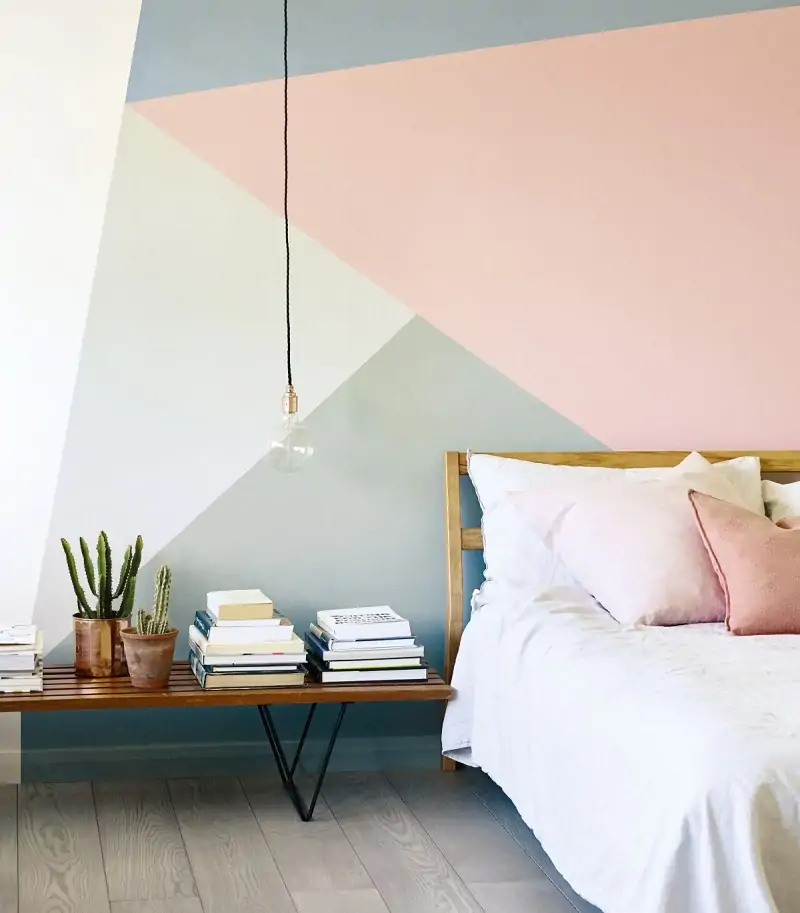 geometric pattern ideas for painting bedroom