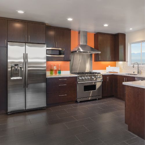 dark brown beautiful kitchen cabinets