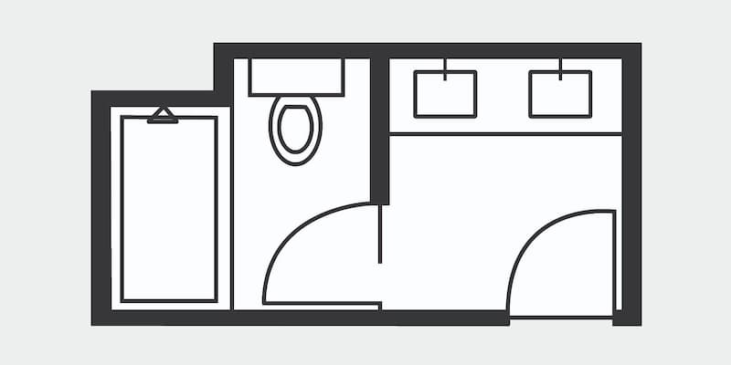 A step segmented bathroom design