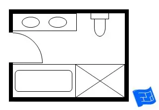 Aligning a tub and shower in a tiny washroom