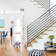 modern farmhouse black stair railing a fccabaaccced