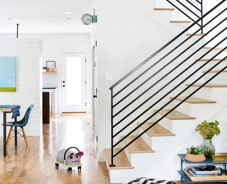 modern farmhouse black stair railing a fccabaaccced