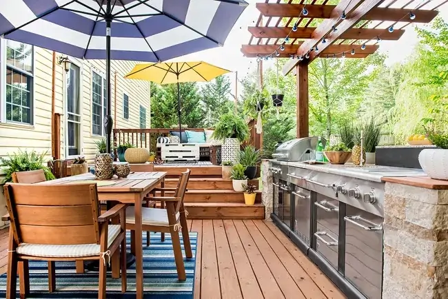 outdoor kitchen ideas deck zones