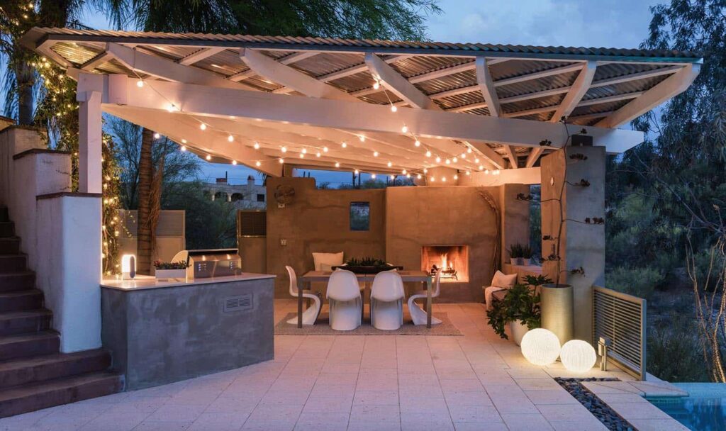 outdoor kitchen ideas lit up