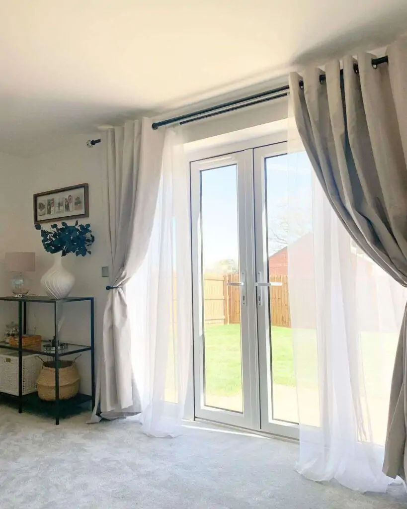 french door curtains