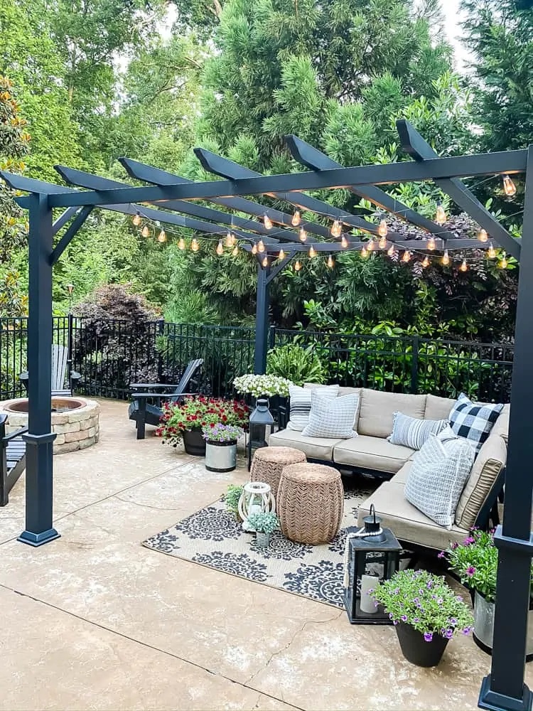 pergola lights ideas simple string lights