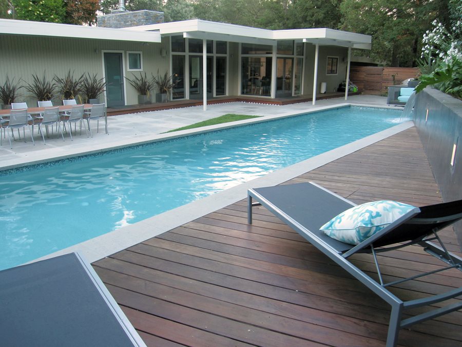 wood pool deck shades of green landscape architecture