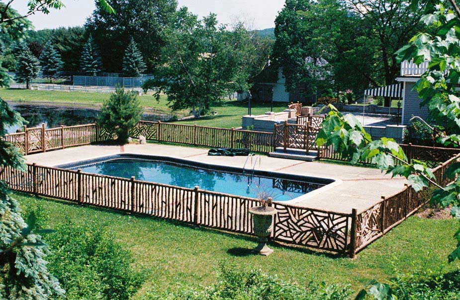 pool fence ideas rustic ranch