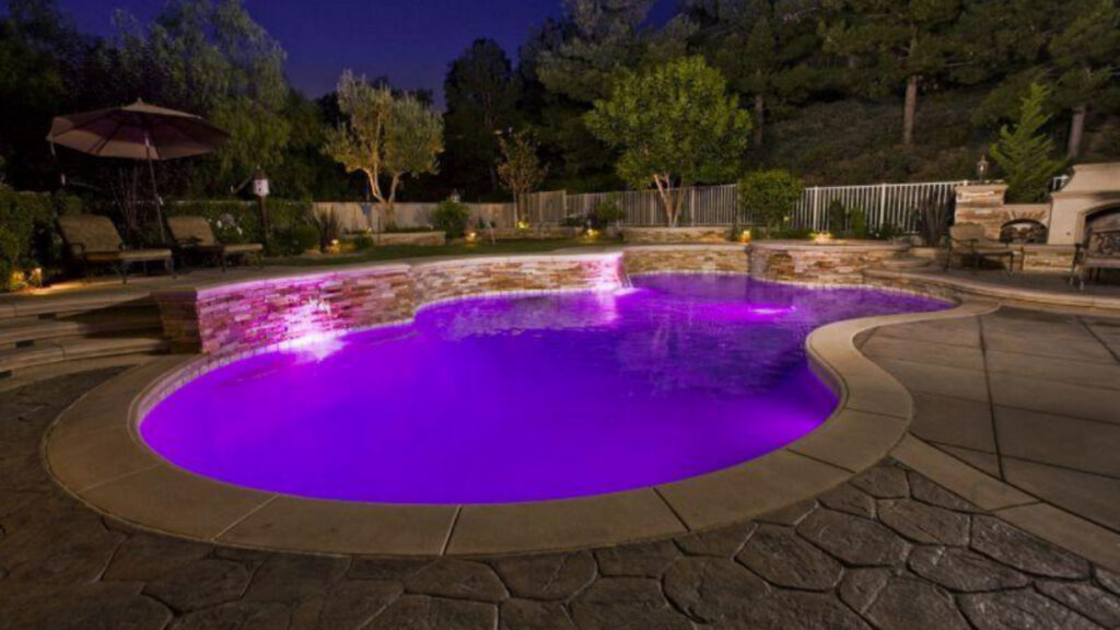 Color changing backyard pool lighting option