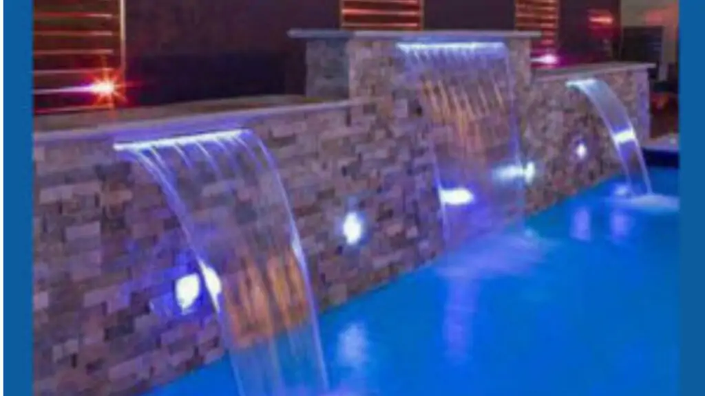 underwater waterfall pool lights