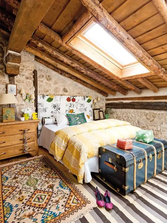 rustic bedroom ideas skylight
