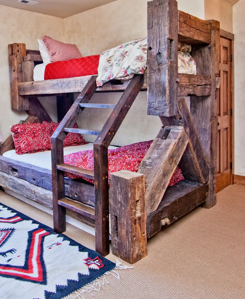 rustic style bedroom reclaimed bed
