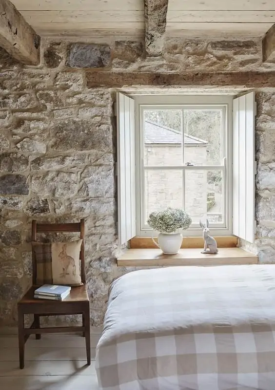 stone rustic wall ideas bedroom