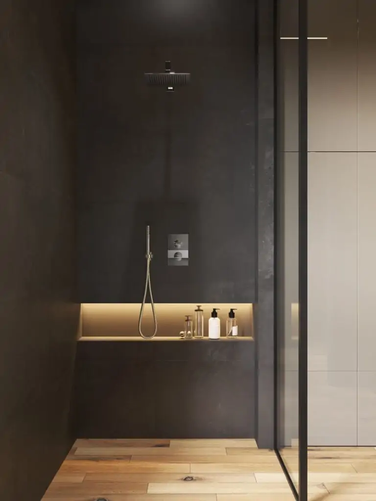 shower niche ideas lighting