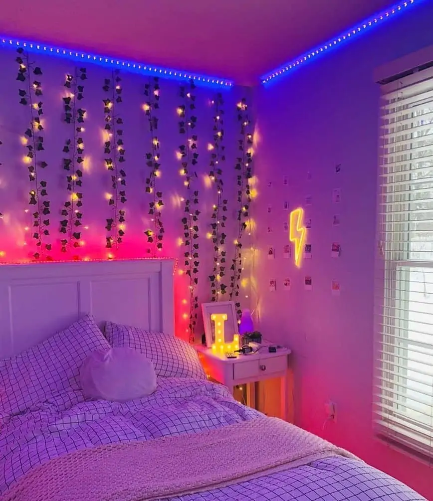 neon small bedroom decorating ideas