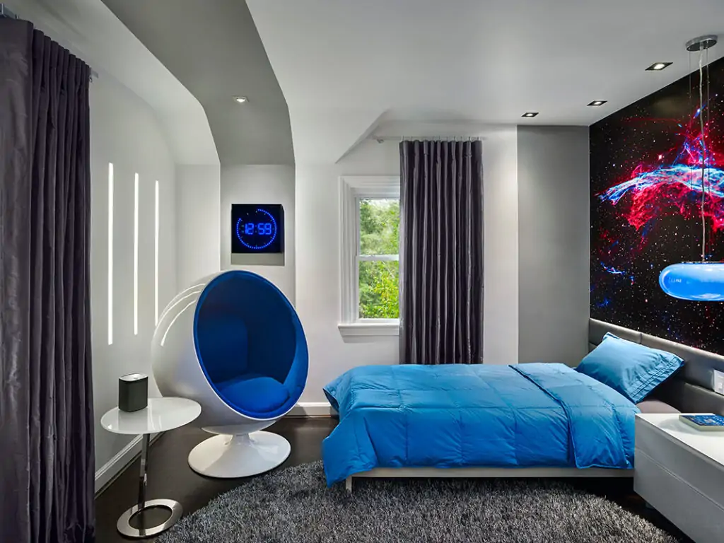 futuristic small bedroom for a teenager