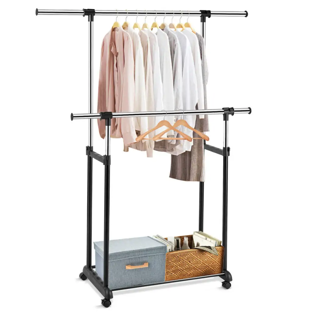 . clothing rack with wheels