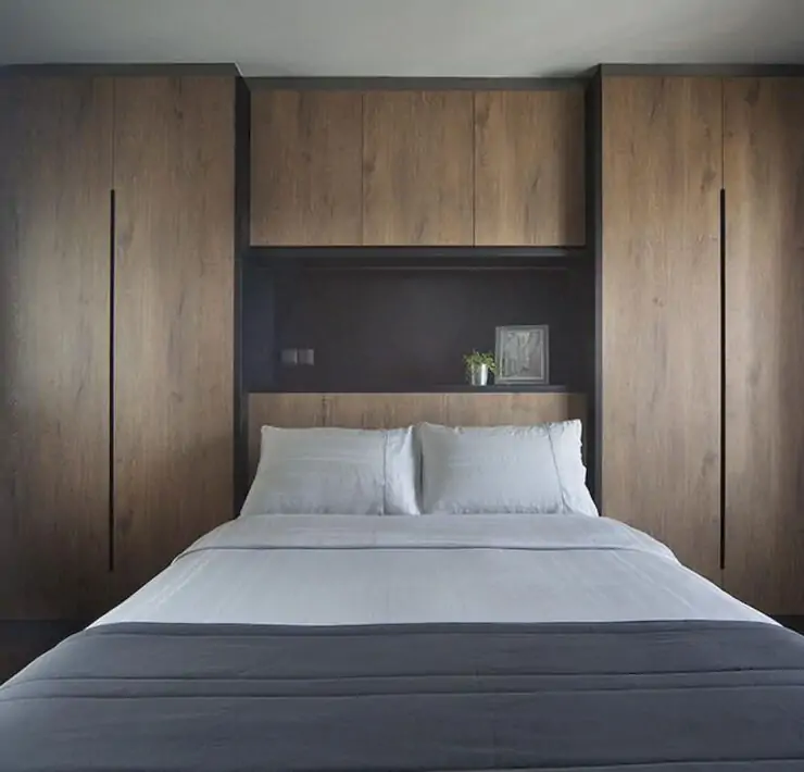 . headboard wardrobe