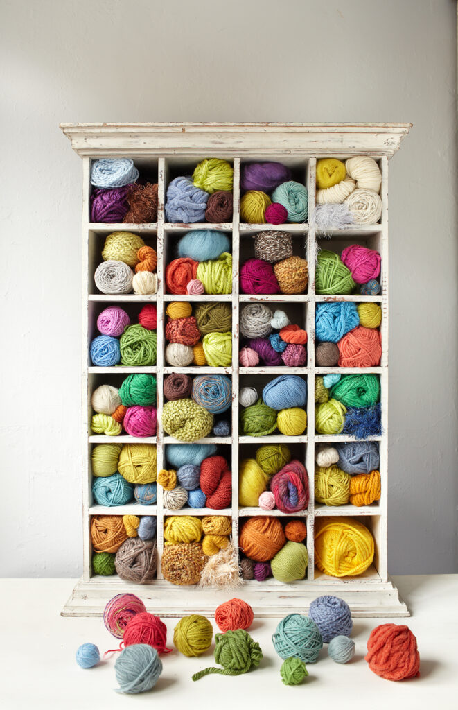 Bookcase Storage Ideas for Yarn