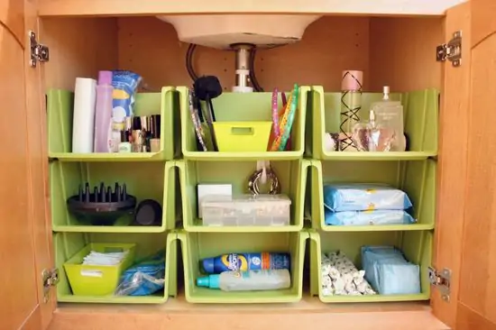 plastic bin for under sink storage