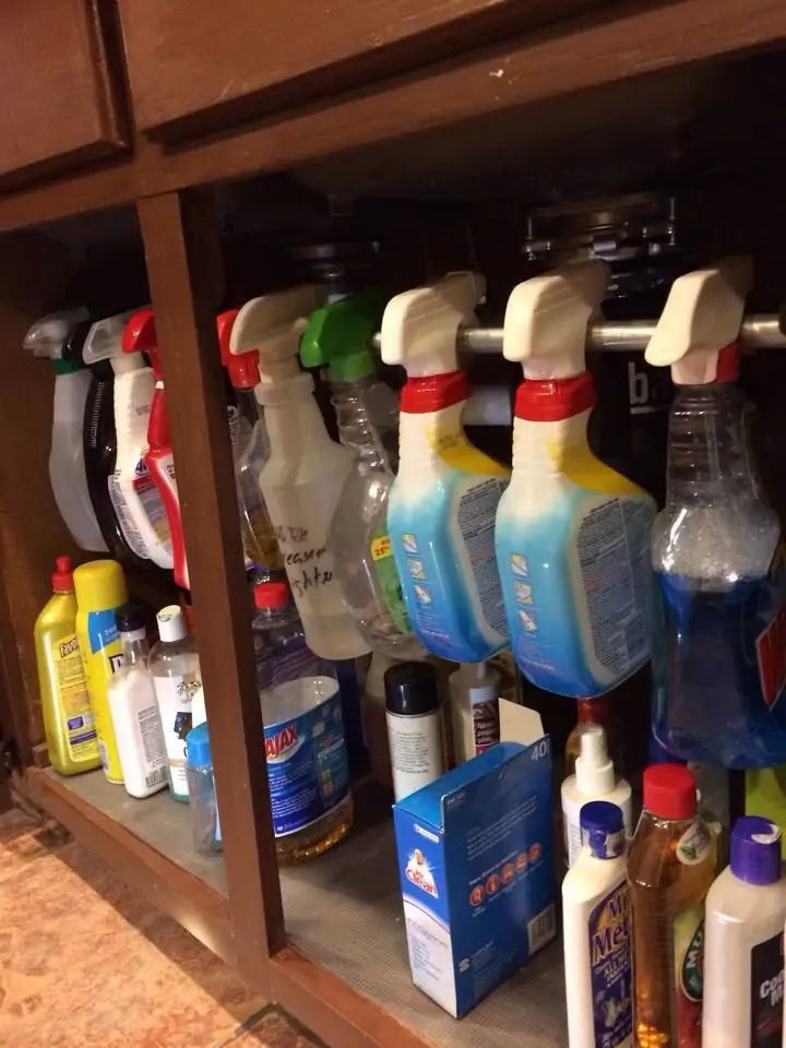 Suspended Spray Bottles