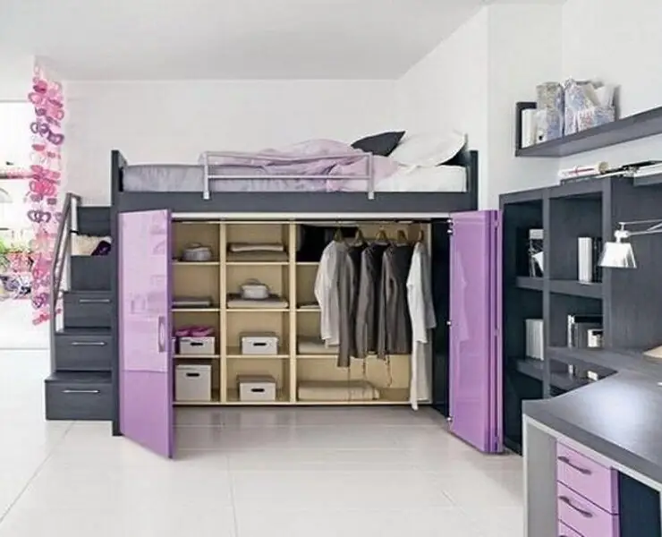 . Elevated Bed With Dressing Space Underneath