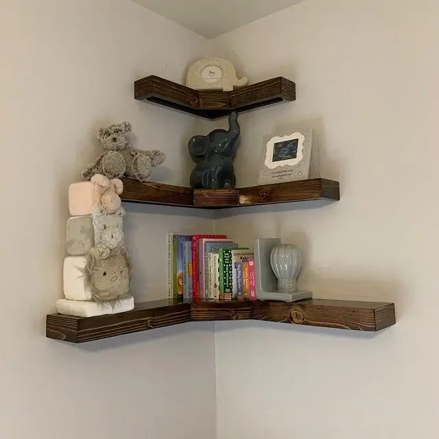 . Use Hanging Shelves For Corners
