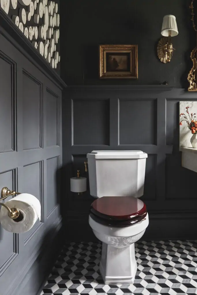 wainscoting ideas bathrooms dark on dark