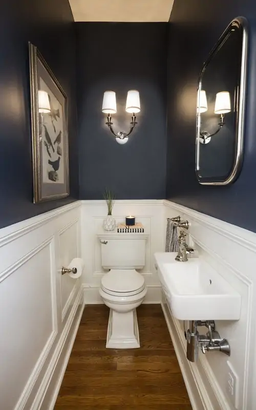 wainscoting ideas bathrooms small bathroom contrast