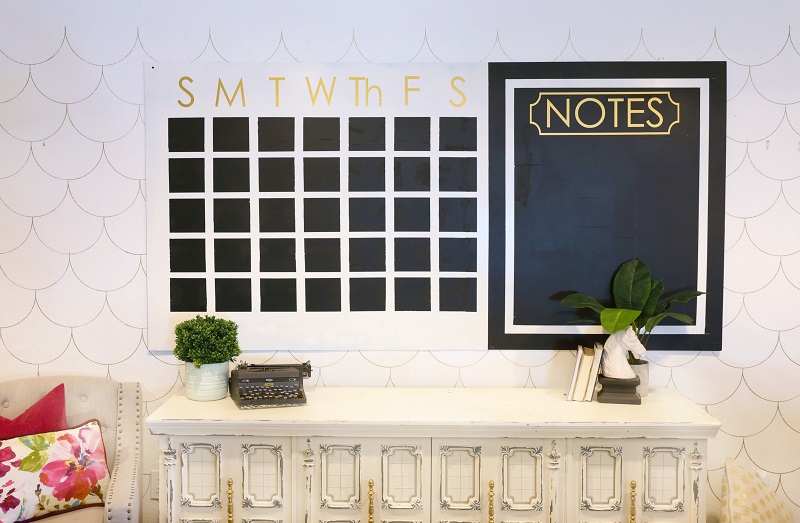 an oversized calendar chalkboard for living room