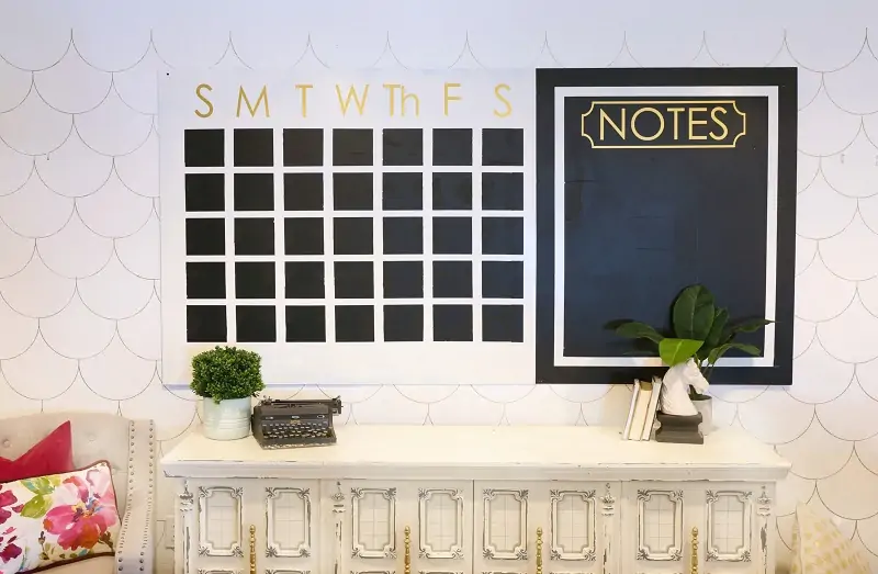 an oversized calendar chalkboard for living room