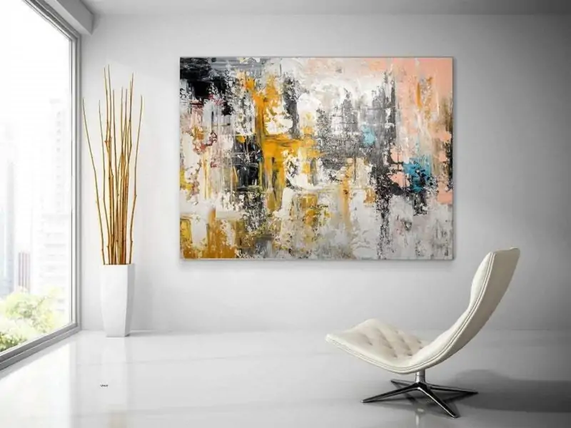 DIY abstract wall art for living room