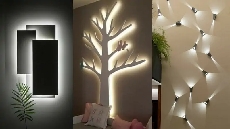 feature lightig DIY ideas for living room walls