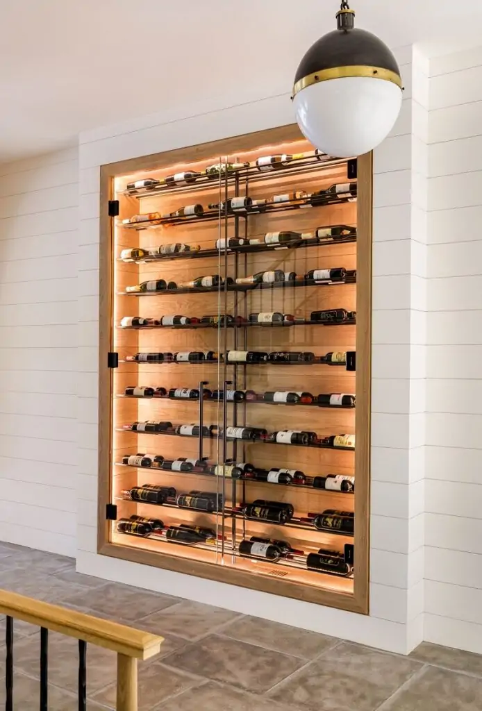 built in wall wine racks