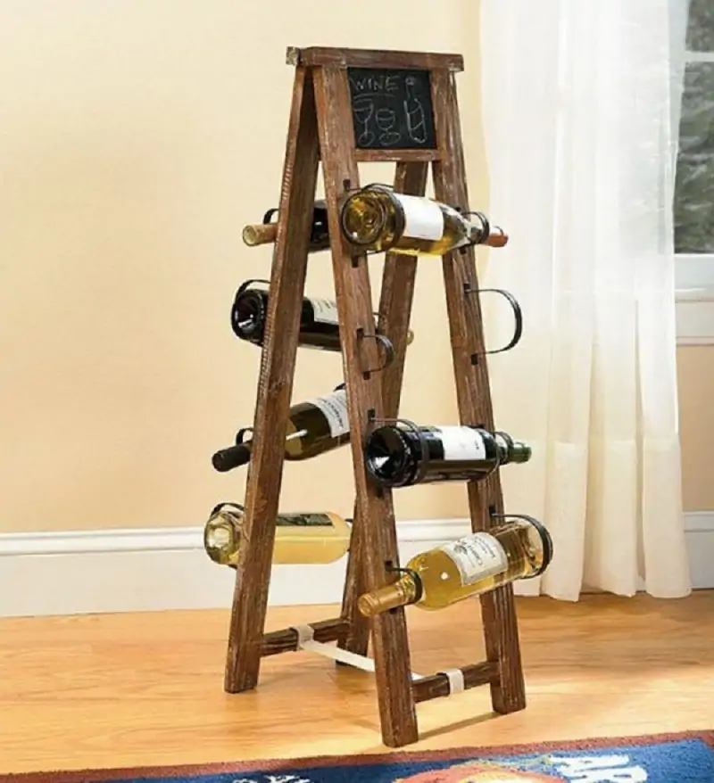 foldable ladder wine rack