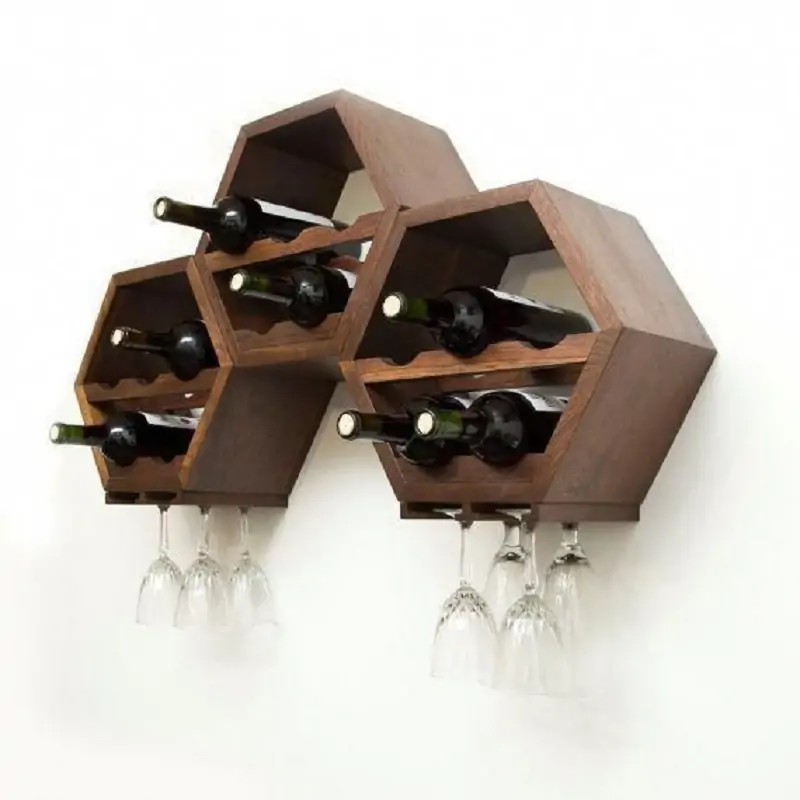 geometric pattern wine racks for storing wine bottles