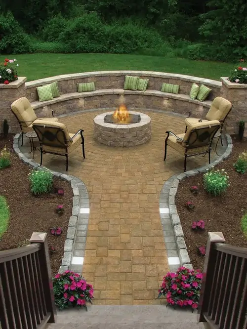 ideas fire pits backyard layout